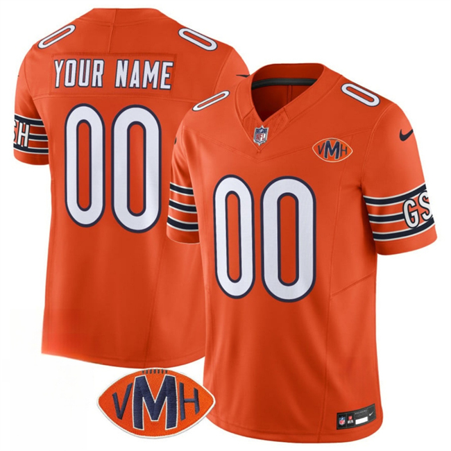 Men's Orange Chicago Bears Active Player Custom 2025 F.U.S.E. With VMH Patch Vapor Untouchable Limited Stitched Football Jersey
